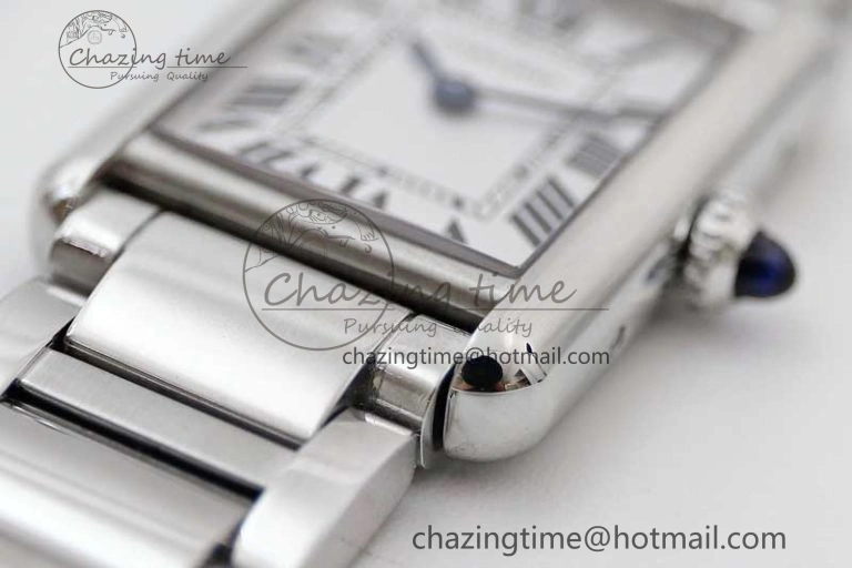 Efficient Tank Louis Ladies 29.5mm SS K11F Best Edition White Dial on SS Bracelet Ronda Quartz 10215
