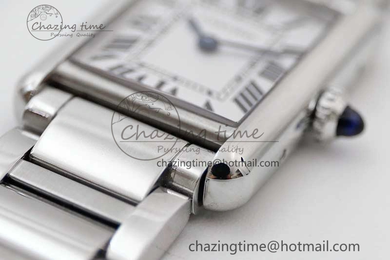 Efficient Tank Louis Ladies 29.5mm SS K11F Best Edition White Dial on SS Bracelet Ronda Quartz 10215