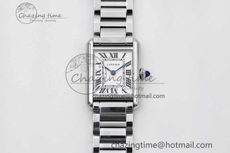 Efficient Tank Louis Ladies 29.5mm SS K11F Best Edition White Dial on SS Bracelet Ronda Quartz 10215