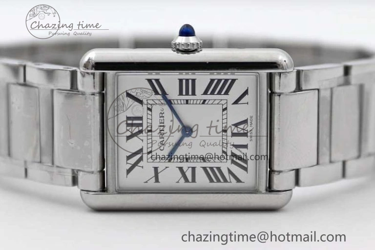 Tank Louis Ladies 33.7mm SS K11F Best Edition White Dial on SS Bracelet Ronda Quartz EasyMatch 6054