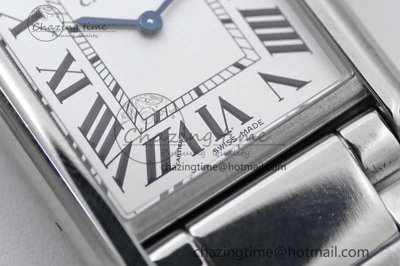 Tank Louis Ladies 33.7mm SS K11F Best Edition White Dial on SS Bracelet Ronda Quartz EasyMatch 6054