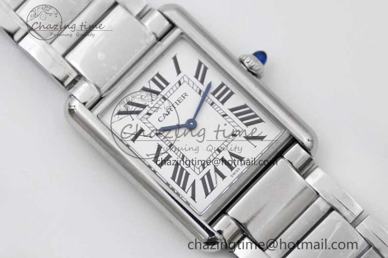Tank Louis Ladies 33.7mm SS K11F Best Edition White Dial on SS Bracelet Ronda Quartz EasyMatch 6054