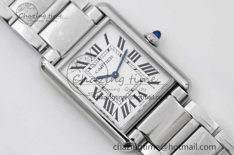 Tank Louis Ladies 33.7mm SS K11F Best Edition White Dial on SS Bracelet Ronda Quartz EasyMatch 6054