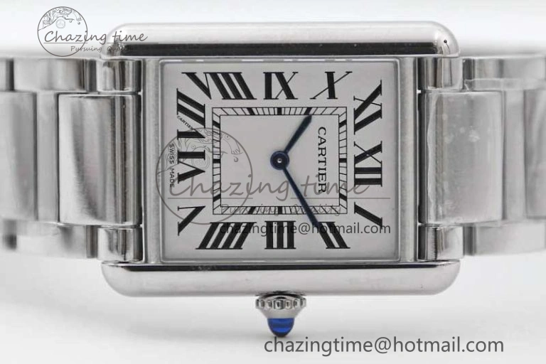 Tank Louis Ladies 33.7mm SS K11F Best Edition White Dial on SS Bracelet Ronda Quartz EasyMatch 6054