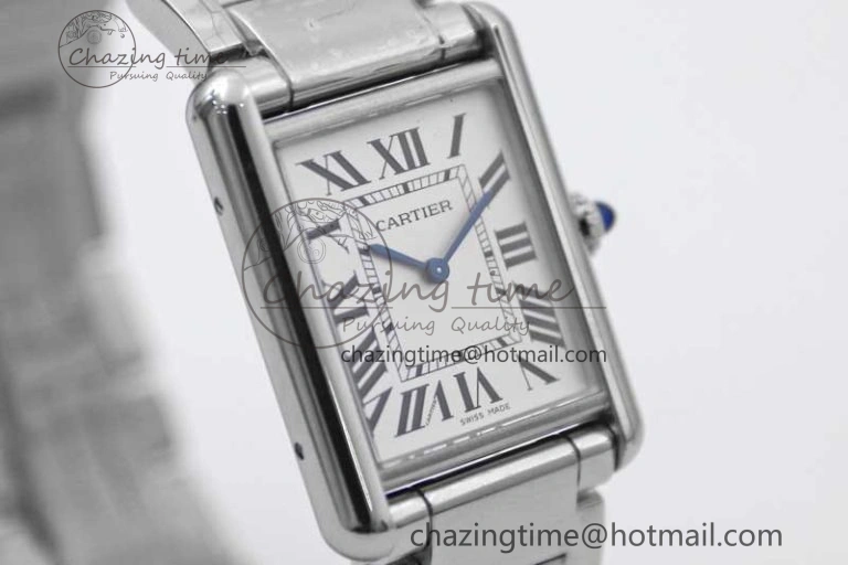 Tank Louis Ladies 33.7mm SS K11F Best Edition White Dial on SS Bracelet Ronda Quartz EasyMatch 6054