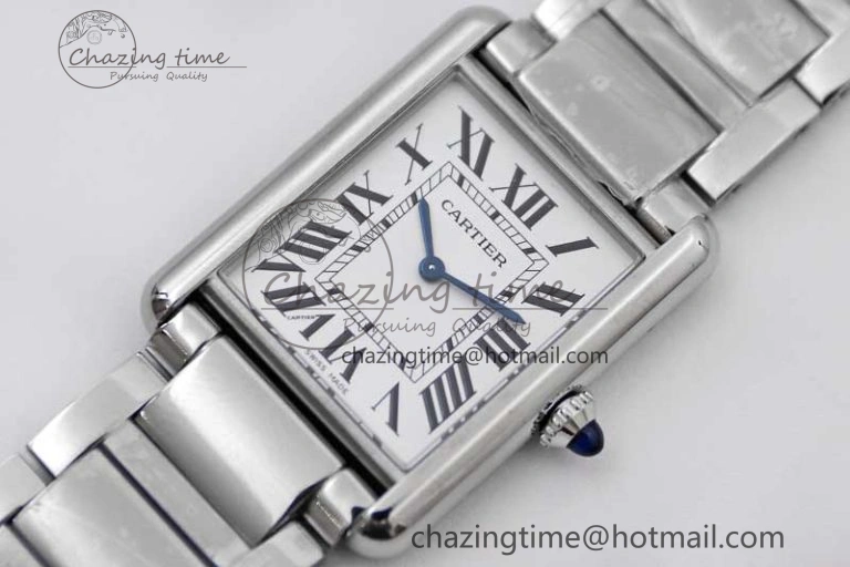 Tank Louis Ladies 33.7mm SS K11F Best Edition White Dial on SS Bracelet Ronda Quartz EasyMatch 6054