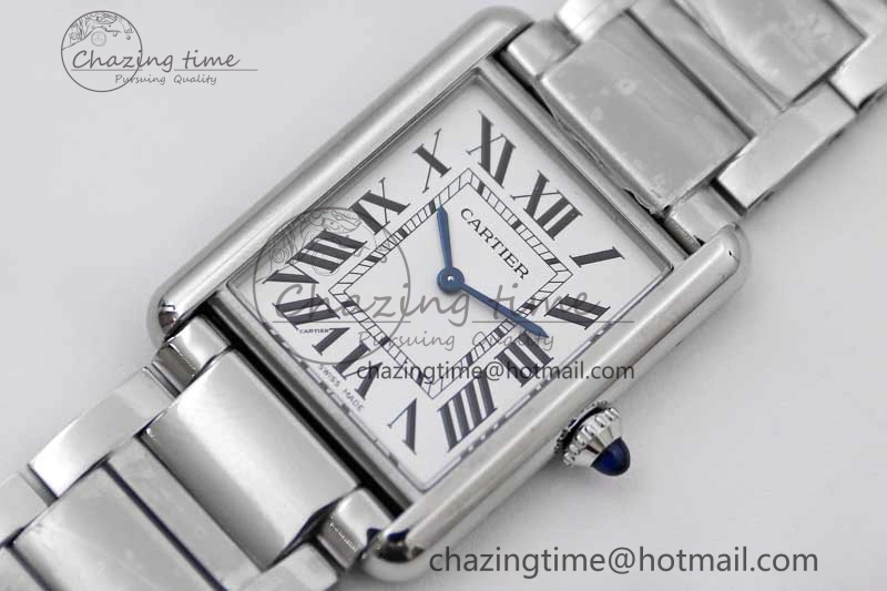 Tank Louis Ladies 33.7mm SS K11F Best Edition White Dial on SS Bracelet Ronda Quartz EasyMatch 6054