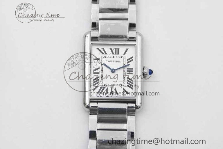 Tank Louis Ladies 33.7mm SS K11F Best Edition White Dial on SS Bracelet Ronda Quartz EasyMatch 6054