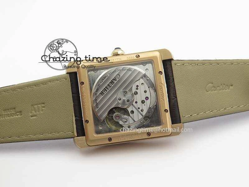 Tank MC JF Best Edition RG White Textured Dial Diamond Bezel On Brown Leather Strap A23J Cal ZipUp 6328