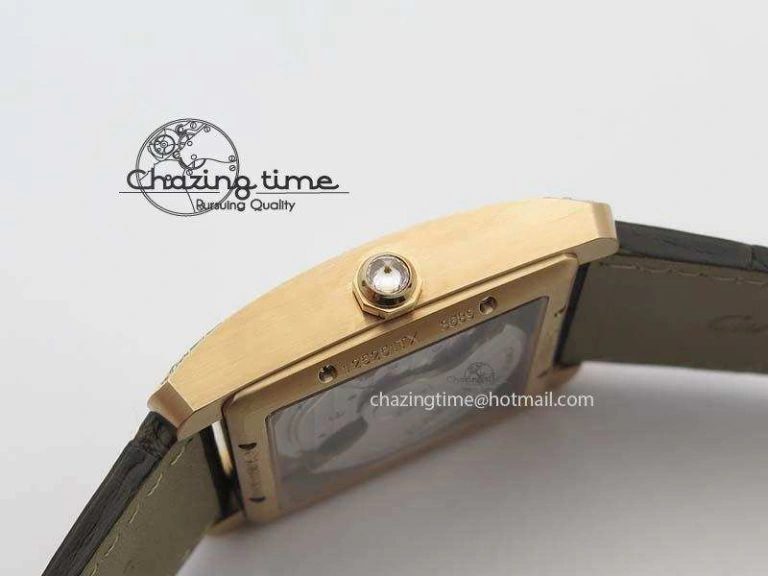 Tank MC JF Best Edition RG White Textured Dial Diamond Bezel On Brown Leather Strap A23J Cal ZipUp 6328