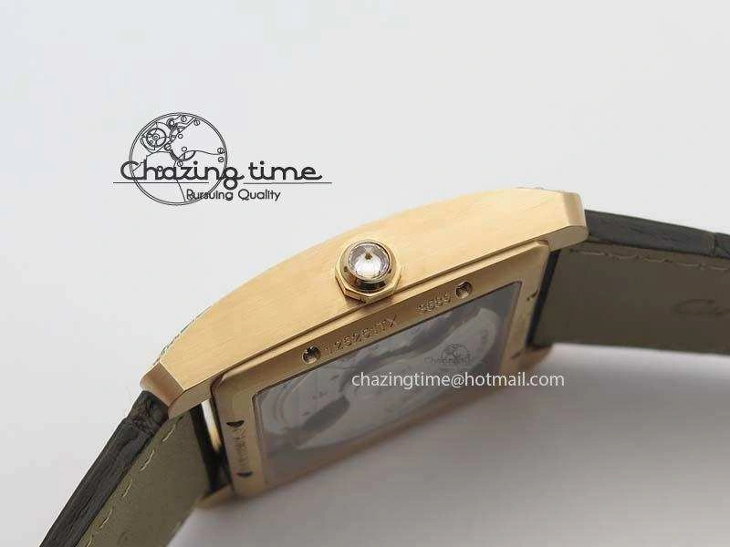 Tank MC JF Best Edition RG White Textured Dial Diamond Bezel On Brown Leather Strap A23J Cal ZipUp 6328