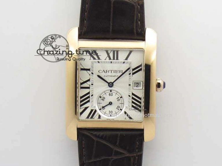 Tank MC JF Best Edition RG White Textured Dial On Brown Leather Strap A23J Cal Functional 6327