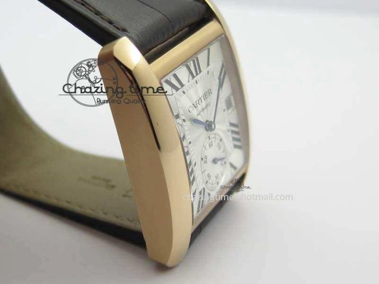 Tank MC JF Best Edition RG White Textured Dial On Brown Leather Strap A23J Cal Functional 6327