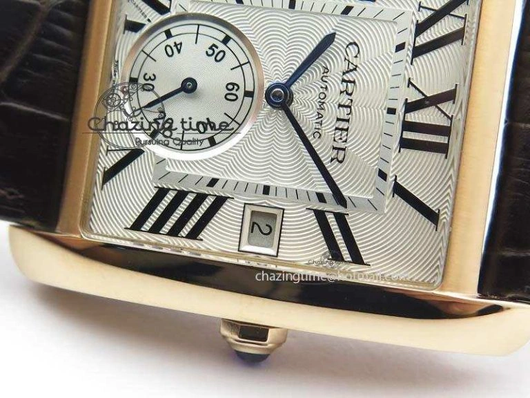 Tank MC JF Best Edition RG White Textured Dial On Brown Leather Strap A23J Cal Functional 6327