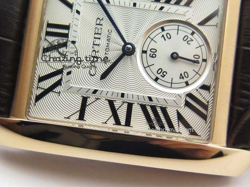 Tank MC JF Best Edition RG White Textured Dial On Brown Leather Strap A23J Cal Functional 6327