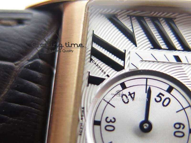 Tank MC JF Best Edition RG White Textured Dial On Brown Leather Strap A23J Cal Functional 6327