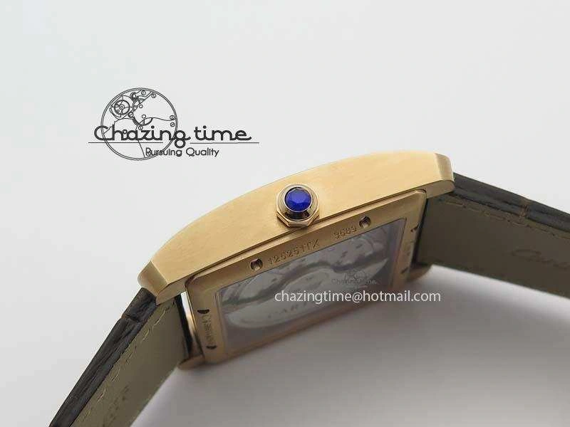 Tank MC JF Best Edition RG White Textured Dial On Brown Leather Strap A23J Cal Functional 6327