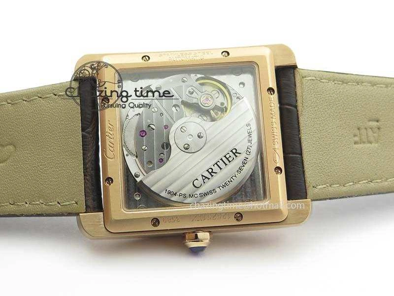 Tank MC JF Best Edition RG White Textured Dial On Brown Leather Strap A23J Cal Functional 6327