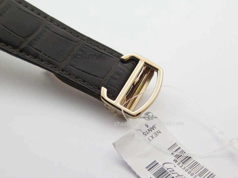 Tank MC JF Best Edition RG White Textured Dial On Brown Leather Strap A23J Cal Functional 6327