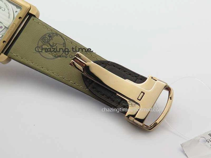 Tank MC JF Best Edition RG White Textured Dial On Brown Leather Strap A23J Cal Functional 6327