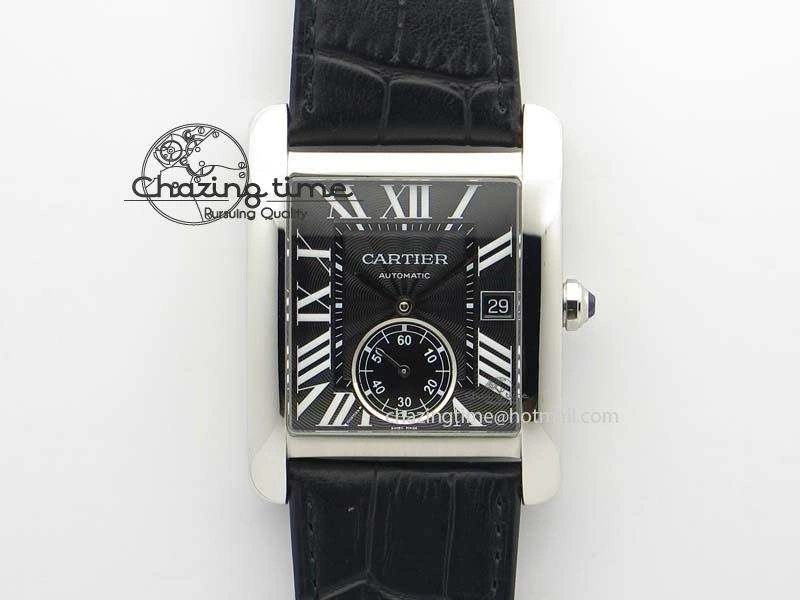 Tank MC JF Best Edition SS Black Textured Dial On Black Leather Strap A23J Cal Effortless 6330