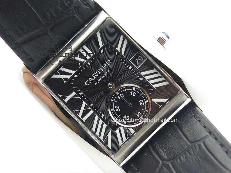 Tank MC JF Best Edition SS Black Textured Dial On Black Leather Strap A23J Cal Effortless 6330