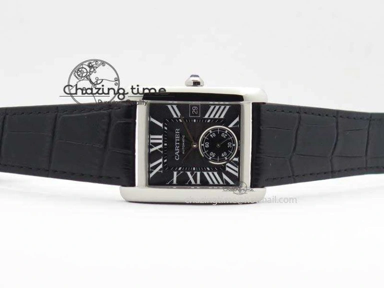 Tank MC JF Best Edition SS Black Textured Dial On Black Leather Strap A23J Cal Effortless 6330