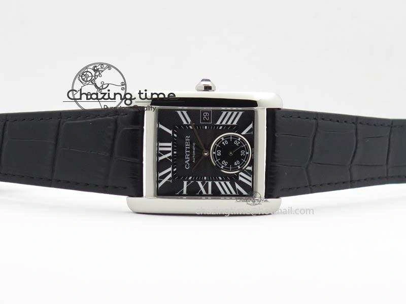Tank MC JF Best Edition SS Black Textured Dial On Black Leather Strap A23J Cal Effortless 6330
