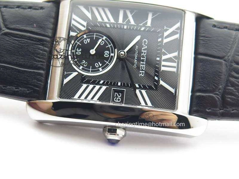 Tank MC JF Best Edition SS Black Textured Dial On Black Leather Strap A23J Cal Effortless 6330