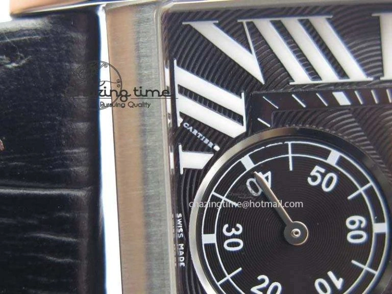 Tank MC JF Best Edition SS Black Textured Dial On Black Leather Strap A23J Cal Effortless 6330