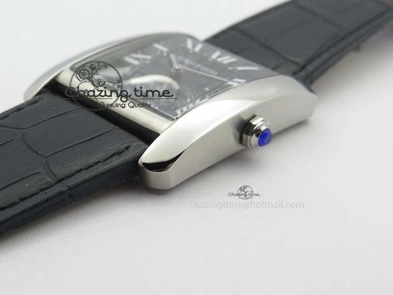 Tank MC JF Best Edition SS Black Textured Dial On Black Leather Strap A23J Cal Effortless 6330