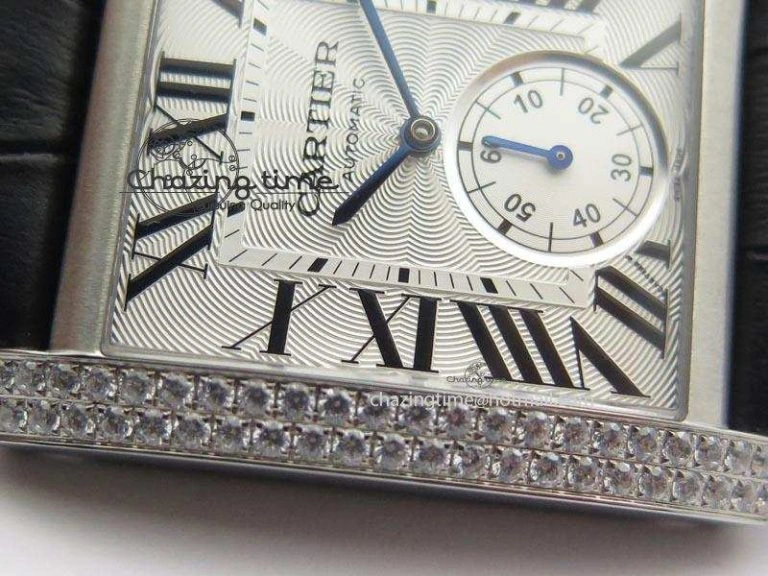 TravelReady Tank MC JF Best Edition SS White Dial Diamond Bezel On Black Leather Strap A23J 6346