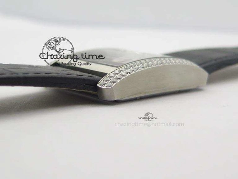 TravelReady Tank MC JF Best Edition SS White Dial Diamond Bezel On Black Leather Strap A23J 6346