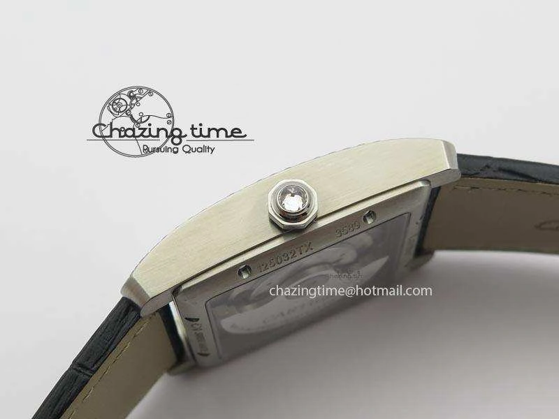 TravelReady Tank MC JF Best Edition SS White Dial Diamond Bezel On Black Leather Strap A23J 6346