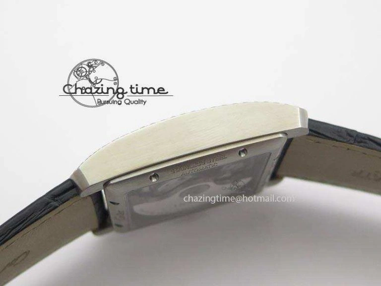 TravelReady Tank MC JF Best Edition SS White Dial Diamond Bezel On Black Leather Strap A23J 6346