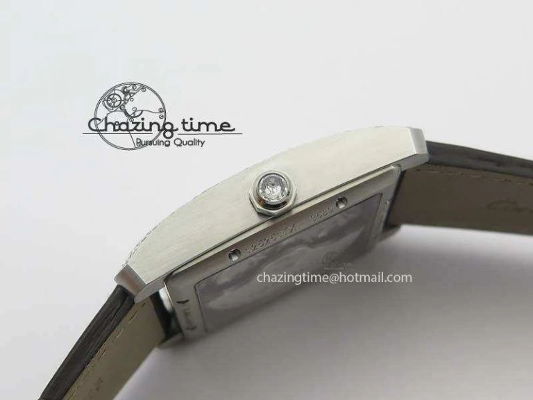 Tank MC JF Best Edition SS White Textured Dial Diamond Bezel On Brown Leather Strap A23J Cal FashionForward 6329