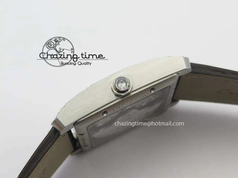Tank MC JF Best Edition SS White Textured Dial Diamond Bezel On Brown Leather Strap A23J Cal FashionForward 6329