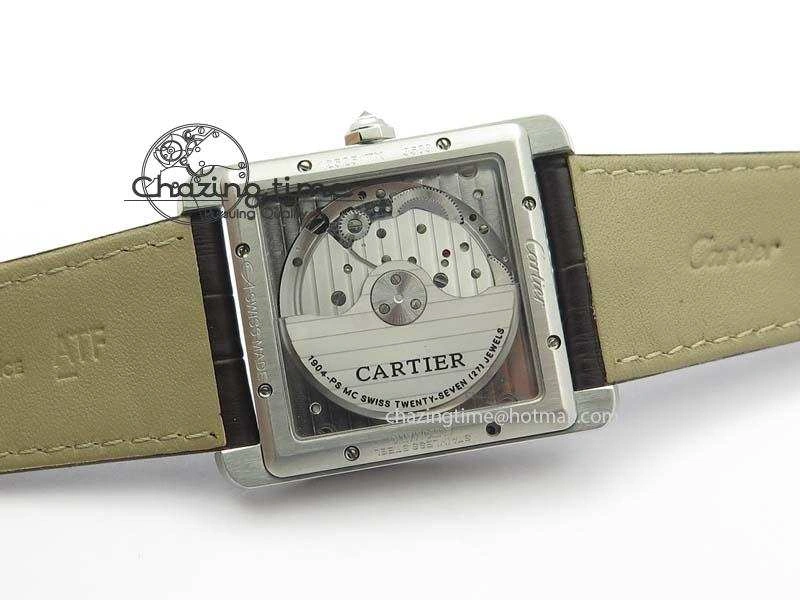 Tank MC JF Best Edition SS White Textured Dial Diamond Bezel On Brown Leather Strap A23J Cal FashionForward 6329