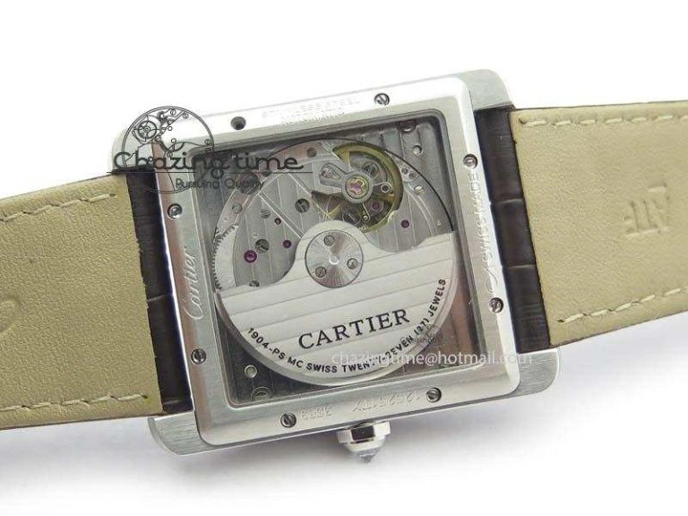 Tank MC JF Best Edition SS White Textured Dial Diamond Bezel On Brown Leather Strap A23J Cal FashionForward 6329