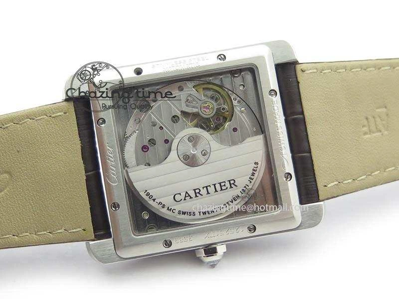 Tank MC JF Best Edition SS White Textured Dial Diamond Bezel On Brown Leather Strap A23J Cal FashionForward 6329