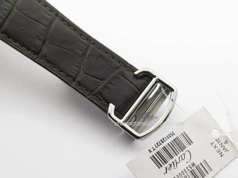 Tank MC JF Best Edition SS White Textured Dial Diamond Bezel On Brown Leather Strap A23J Cal FashionForward 6329