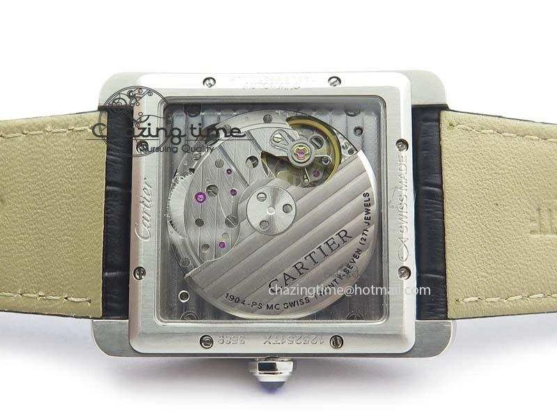 Tank MC JF Best Edition SS White Textured Dial On Black Leather Strap A23J Cal Chic 6331