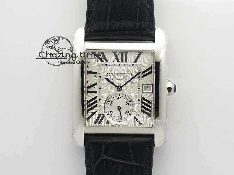 Tank MC JF Best Edition SS White Textured Dial On Black Leather Strap A23J Cal Chic 6331