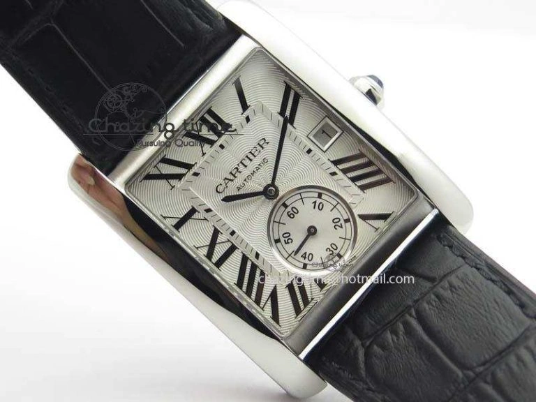 Tank MC JF Best Edition SS White Textured Dial On Black Leather Strap A23J Cal Chic 6331