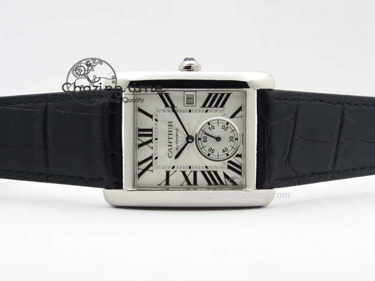 Tank MC JF Best Edition SS White Textured Dial On Black Leather Strap A23J Cal Chic 6331