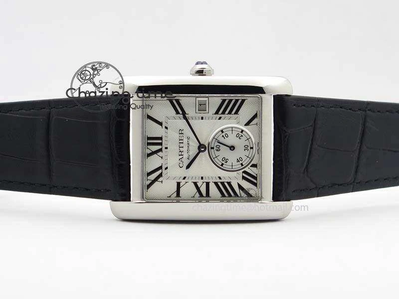 Tank MC JF Best Edition SS White Textured Dial On Black Leather Strap A23J Cal Chic 6331