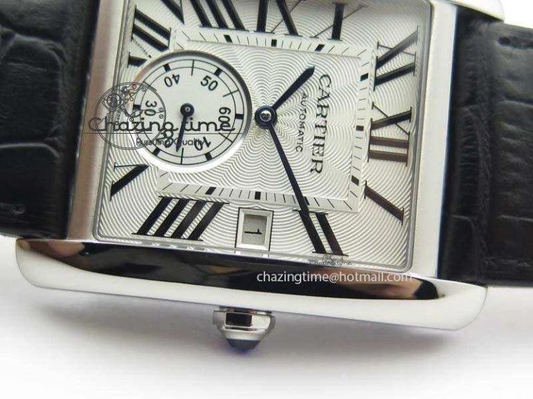 Tank MC JF Best Edition SS White Textured Dial On Black Leather Strap A23J Cal Chic 6331