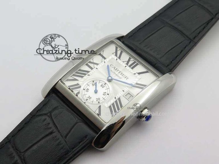 Tank MC JF Best Edition SS White Textured Dial On Black Leather Strap A23J Cal Chic 6331