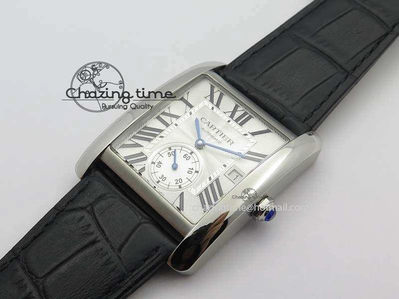 Tank MC JF Best Edition SS White Textured Dial On Black Leather Strap A23J Cal Chic 6331