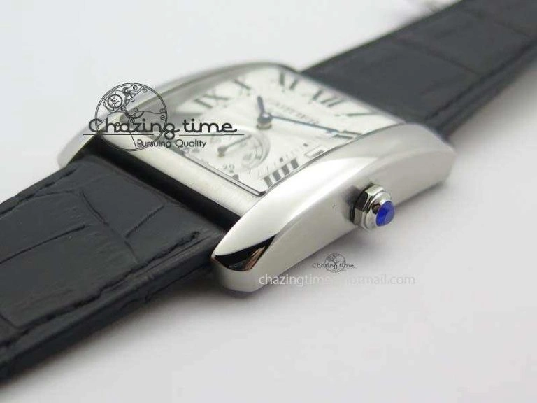 Tank MC JF Best Edition SS White Textured Dial On Black Leather Strap A23J Cal Chic 6331